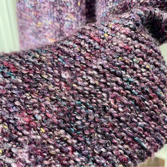 Habitat I Clothes to Live In Purple Marled Knit Scoop Neckline Sweater Sz Small - Picture 10 of 11